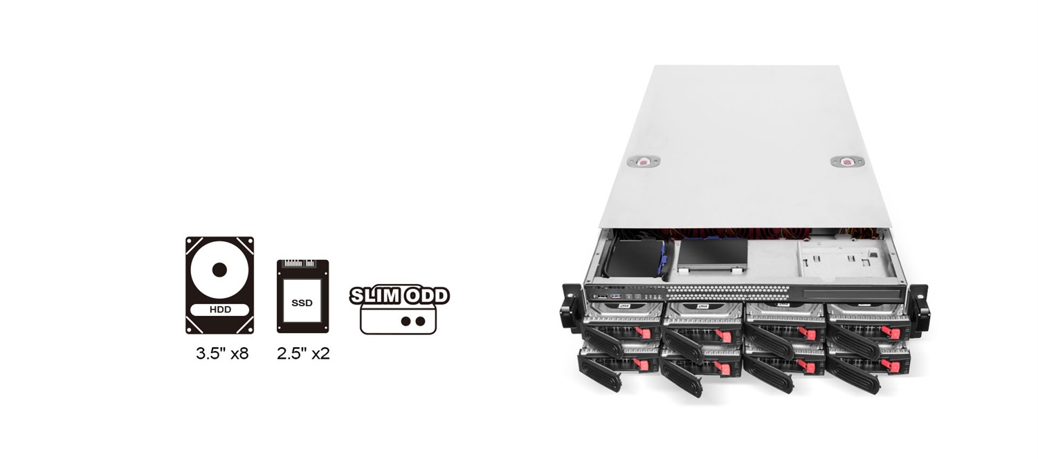 SilverStone Technology SST-RM22-308 Server Rack per 8 HDD/SSD 2.5/3.5