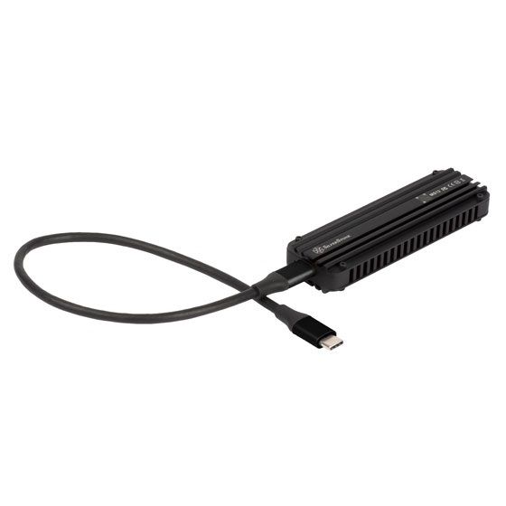 SilverStone Technology SST-MS12 - Box Esterno SSD M.2 USB 3.2 Gen 2x2 fino a 20 Gbps, Compatibile con SSD M.2 22x42/60/80 mm