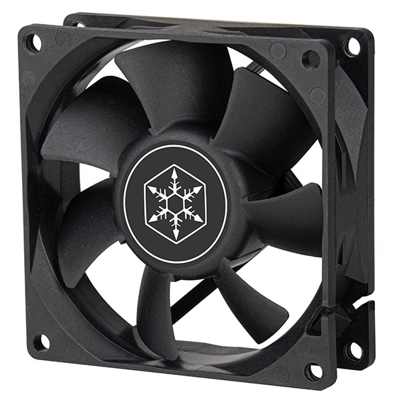 Silverstone FN80 Ventilatore 80 mm Nero - Alta Efficienza, Basso Rumore, Cuscinetto Idraulico