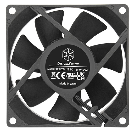 Silverstone FN80 Ventilatore 80 mm Nero - Alta Efficienza, Basso Rumore, Cuscinetto Idraulico