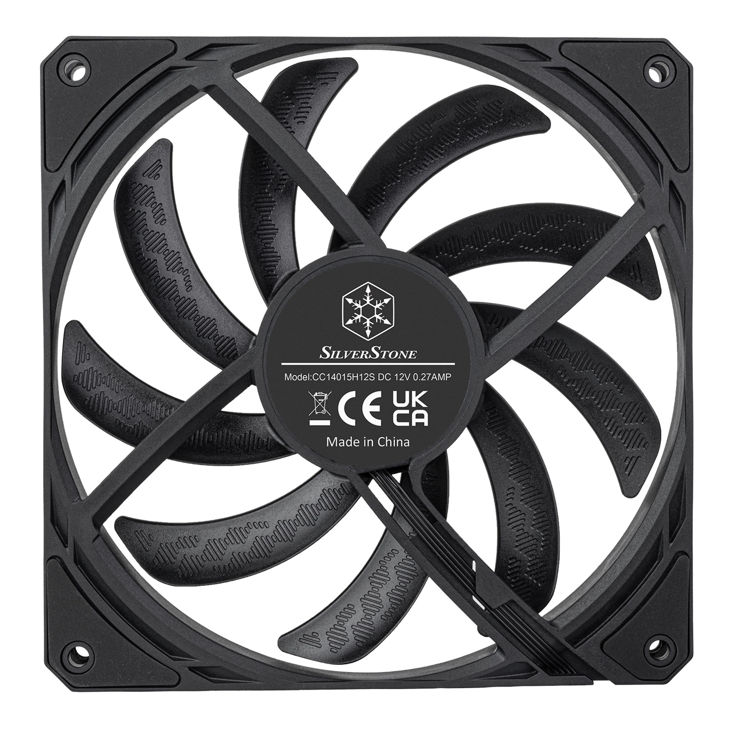 SilverStone SST-AS140B Ventilatore 14 cm Nero - 1700 Giri/min, Cuscinetto Fluido Dinamico