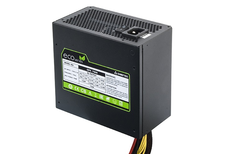 Chieftec GPE-500S Alimentatore per Computer 500W 24-pin ATX PS/2 Nero con Ventilatore da 12 cm