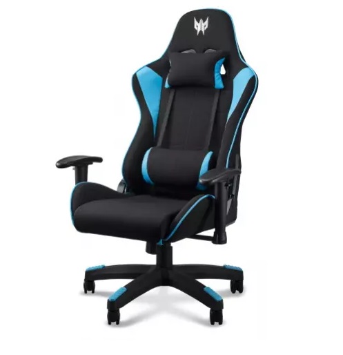 Acer Predator Poltrona per Gaming Ergonomica Nero e Blu, Supporto Lombare e Poggiatesta Rimovibili, Fino a 150 kg