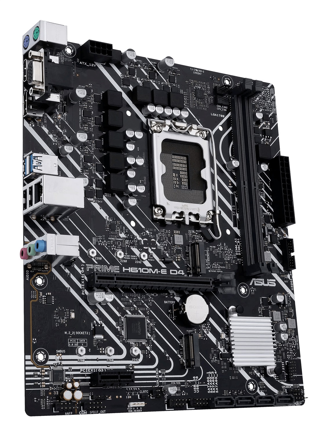 ASUS PRIME H610M-E D4-CSM Scheda Madre micro ATX Intel H610 LGA 1700, DDR4, PCIe 4.0, Realtek 1Gb Ethernet, 7.1 Surround, 2x M.2, 4x SATA 6GB/s, USB 3.2 Gen 1