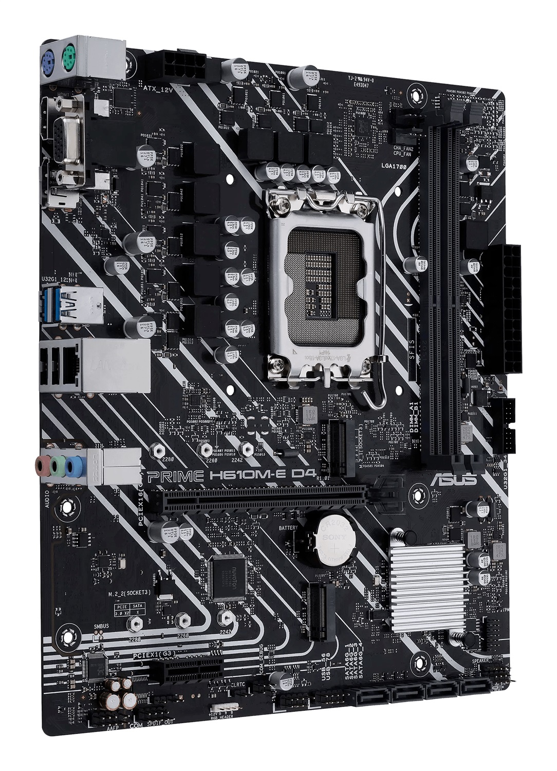 ASUS PRIME H610M-E D4-CSM Scheda Madre micro ATX Intel H610 LGA 1700, DDR4, PCIe 4.0, Realtek 1Gb Ethernet, 7.1 Surround, 2x M.2, 4x SATA 6GB/s, USB 3.2 Gen 1