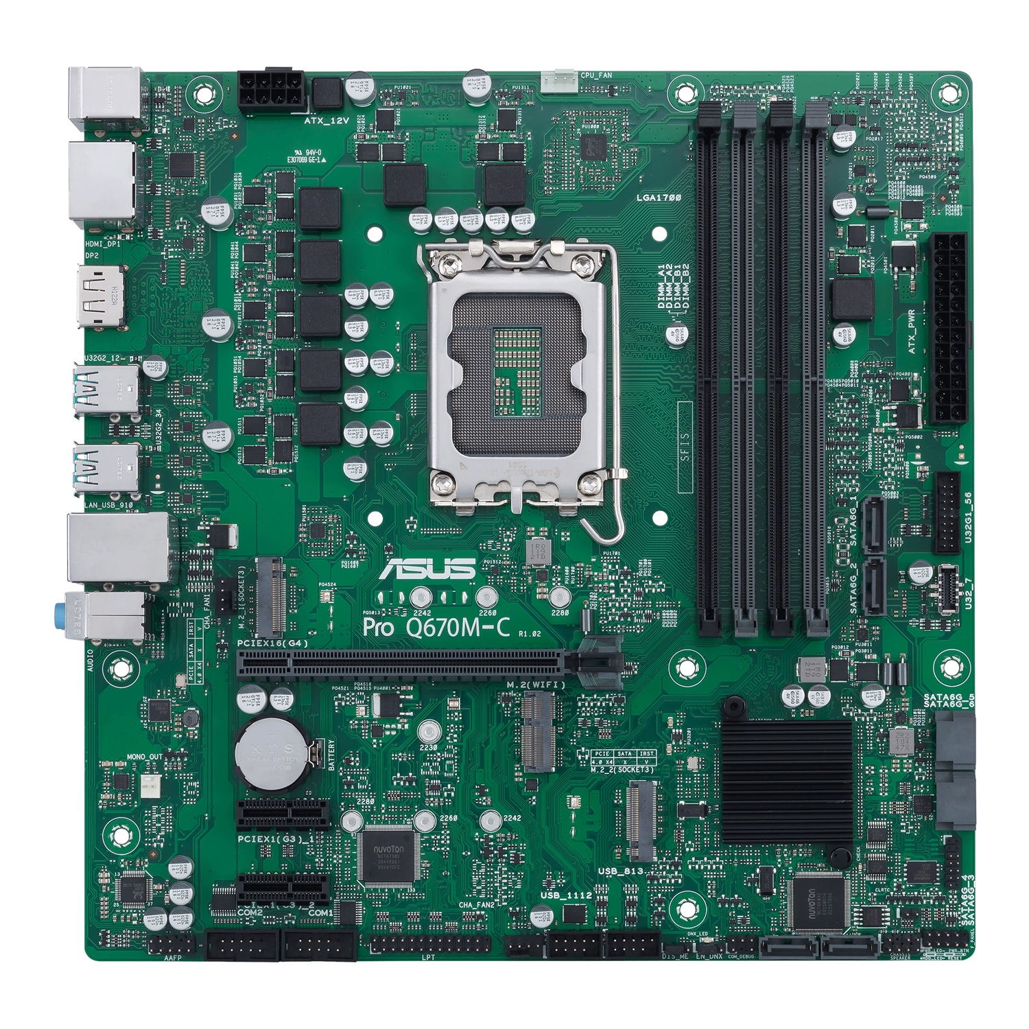 ASUS PRO Q670M-C-CSM Scheda Madre Micro ATX Intel Q670 LGA 1700 con supporto DDR5 e porte USB-C/HDMI