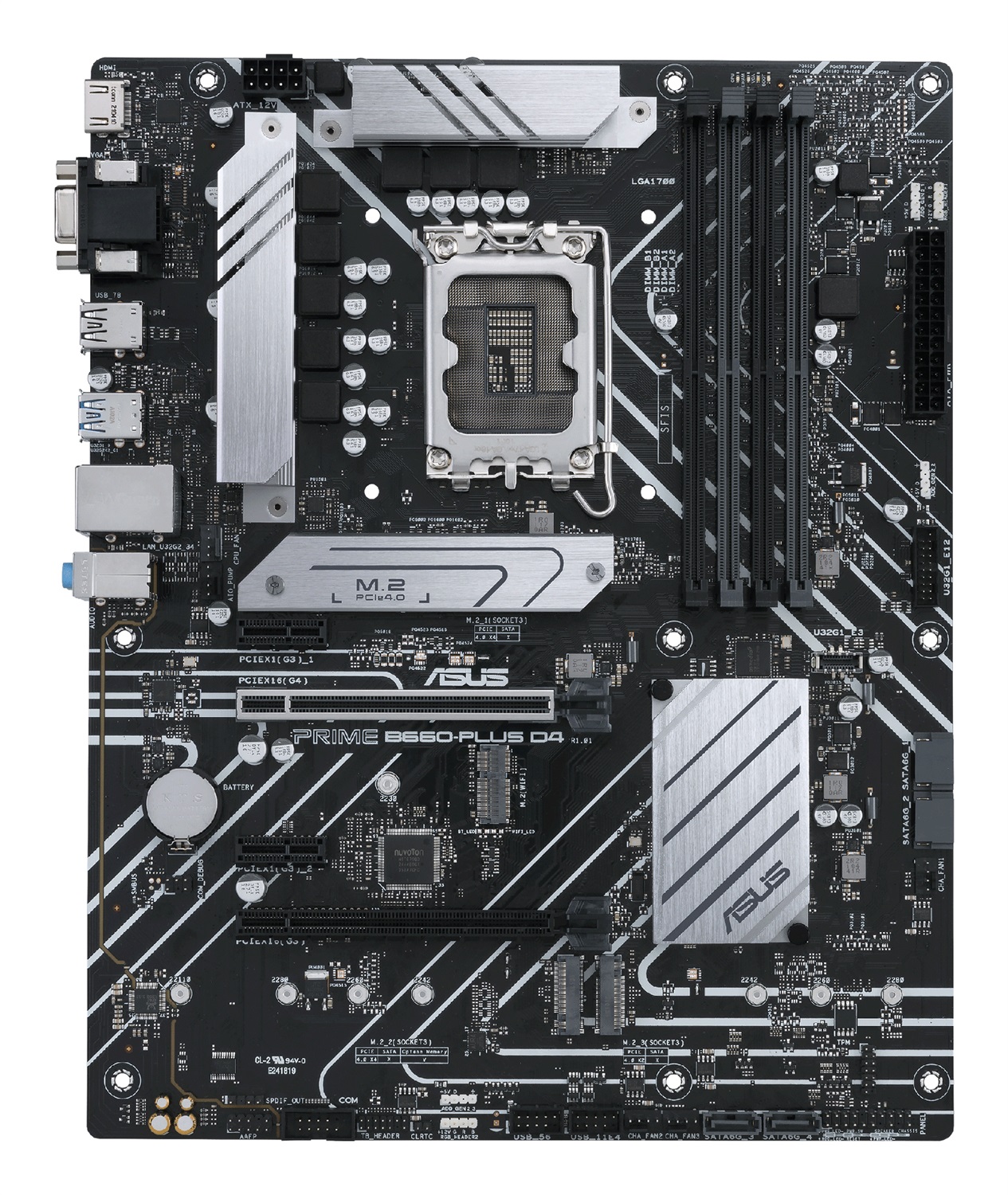 ASUS PRIME B660-PLUS D4 Scheda Madre ATX Intel B660 LGA 1700 DDR4, 128 GB, PCIe 4.0, 3x M.2, Realtek 2.5Gb LAN, USB 3.2 Gen 2x2