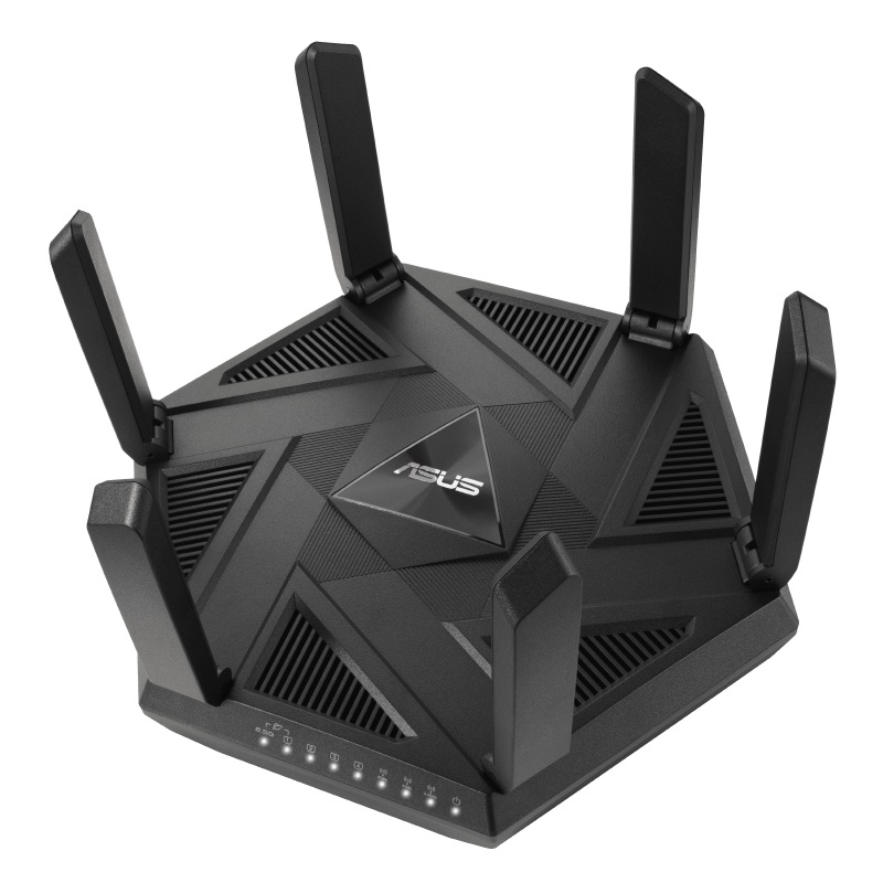 ASUS RT-AXE7800 Router Wireless Tri-band Wi-Fi 6E (2,4 GHz/5 GHz/6 GHz) con Mobile Tethering e Sicurezza Avanzata - Nero