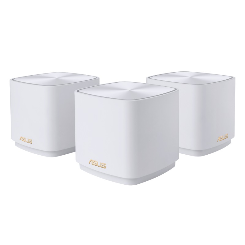 ASUS ZenWiFi XD4 Plus - Set di 3 Router Mesh WiFi 6 AX1800 Bianco, Dual-band (2.4 GHz/5 GHz), Fino a 445 m², AiMesh, AiProtection, Controllo Parentale