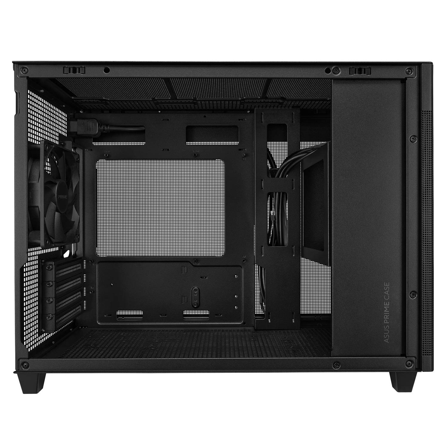 ASUS Prime AP201 TG Mini Tower Case Nero con Vetro Temperato, Micro-ATX e Mini-ITX, 1 Ventola da 120mm Inclusa, Supporto per Dissipatori fino a 360mm
