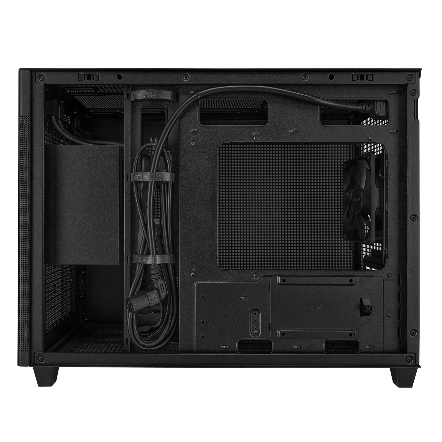 ASUS Prime AP201 TG Mini Tower Case Nero con Vetro Temperato, Micro-ATX e Mini-ITX, 1 Ventola da 120mm Inclusa, Supporto per Dissipatori fino a 360mm