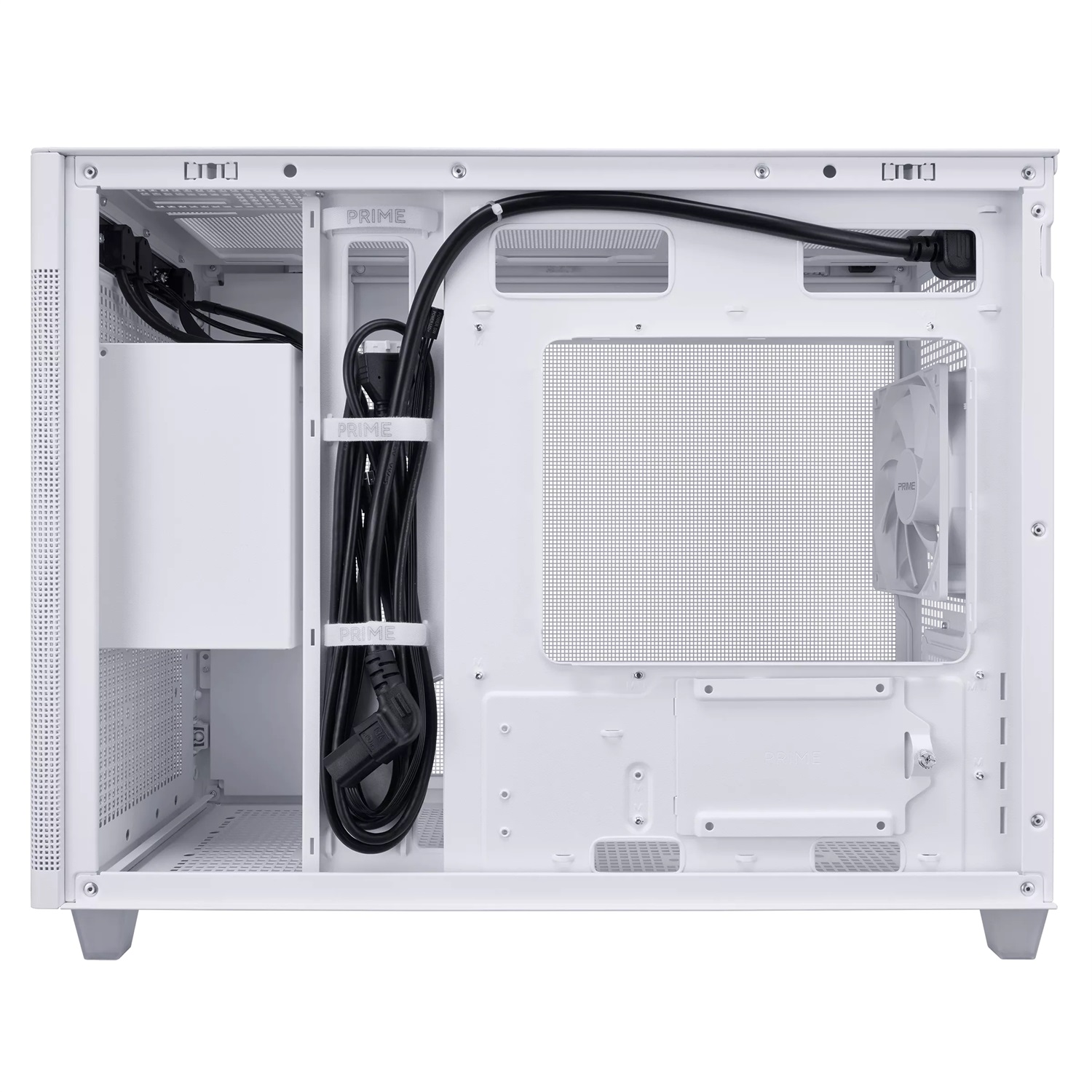 ASUS Prime AP201 MicroATX Mini Tower Bianco - Case con Pannelli in Mesh, Supporto per Dissipatori da 360mm e Schede Grafiche fino a 338mm