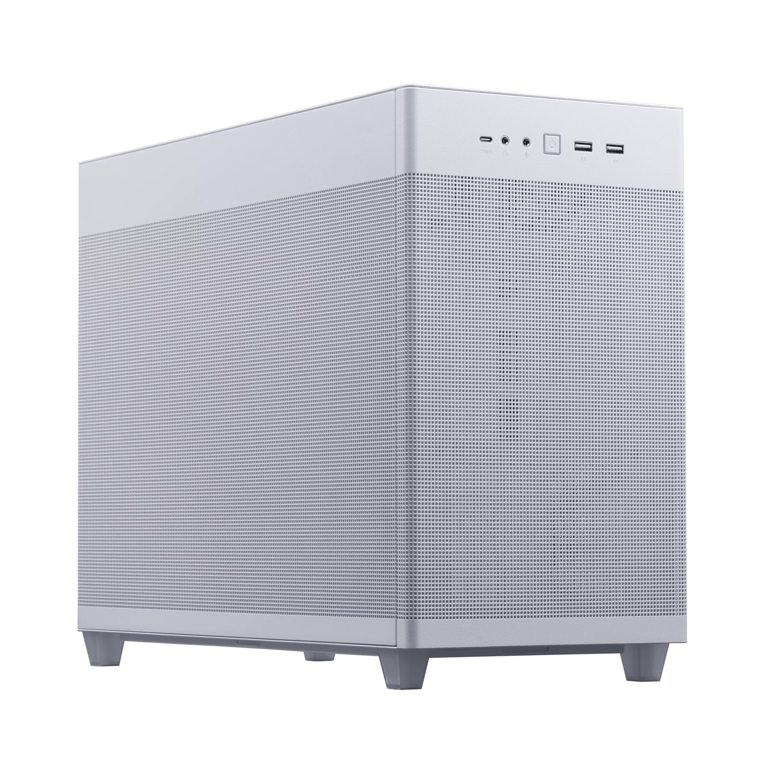 ASUS Prime AP201 MicroATX Mini Tower Bianco - Case con Pannelli in Mesh, Supporto per Dissipatori da 360mm e Schede Grafiche fino a 338mm