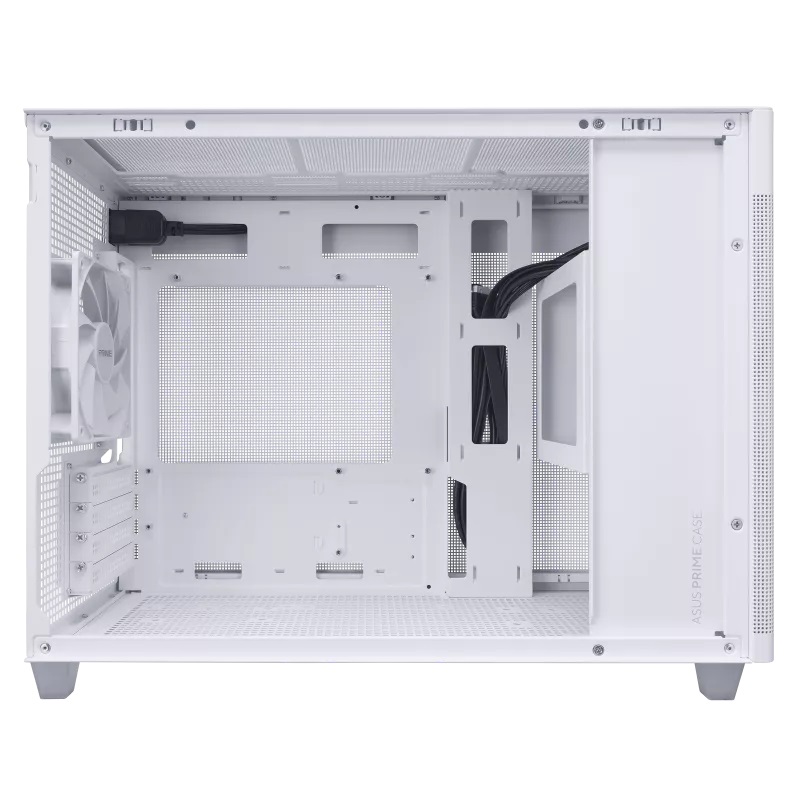 ASUS Prime AP201 TG WHITE Mini Tower Case Bianco con Vetro Temperato, Micro ATX e Mini-ITX, Supporto per Dissipatori da 360 mm e Schede Grafiche fino a 338 mm