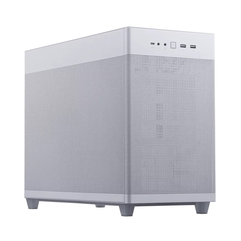 ASUS Prime AP201 TG WHITE Mini Tower Case Bianco con Vetro Temperato, Micro ATX e Mini-ITX, Supporto per Dissipatori da 360 mm e Schede Grafiche fino a 338 mm