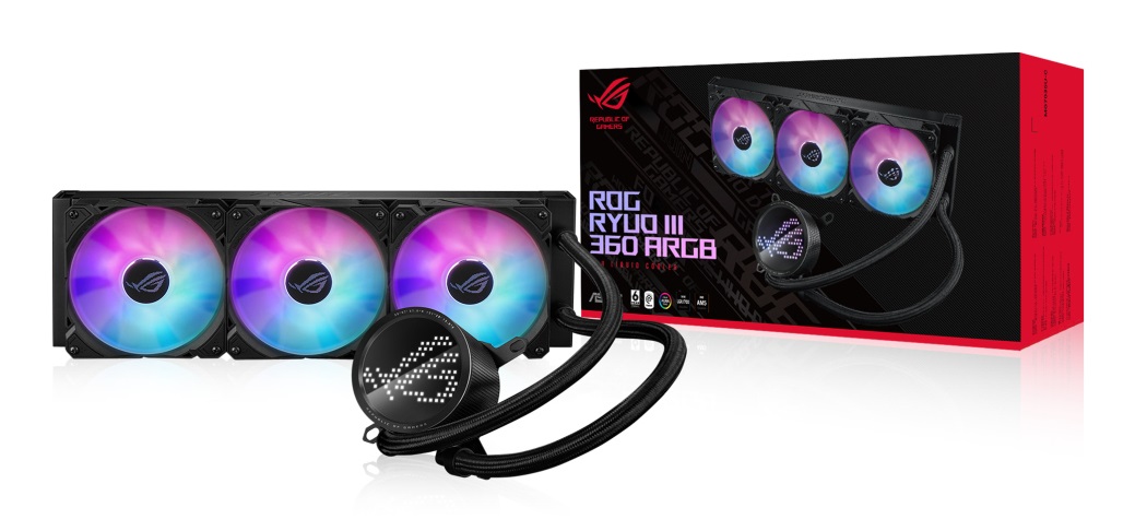 ASUS ROG Ryuo III 360 ARGB - Kit di raffreddamento a liquido 12 cm, 2200 Giri/min, 36,45 dB, Nero