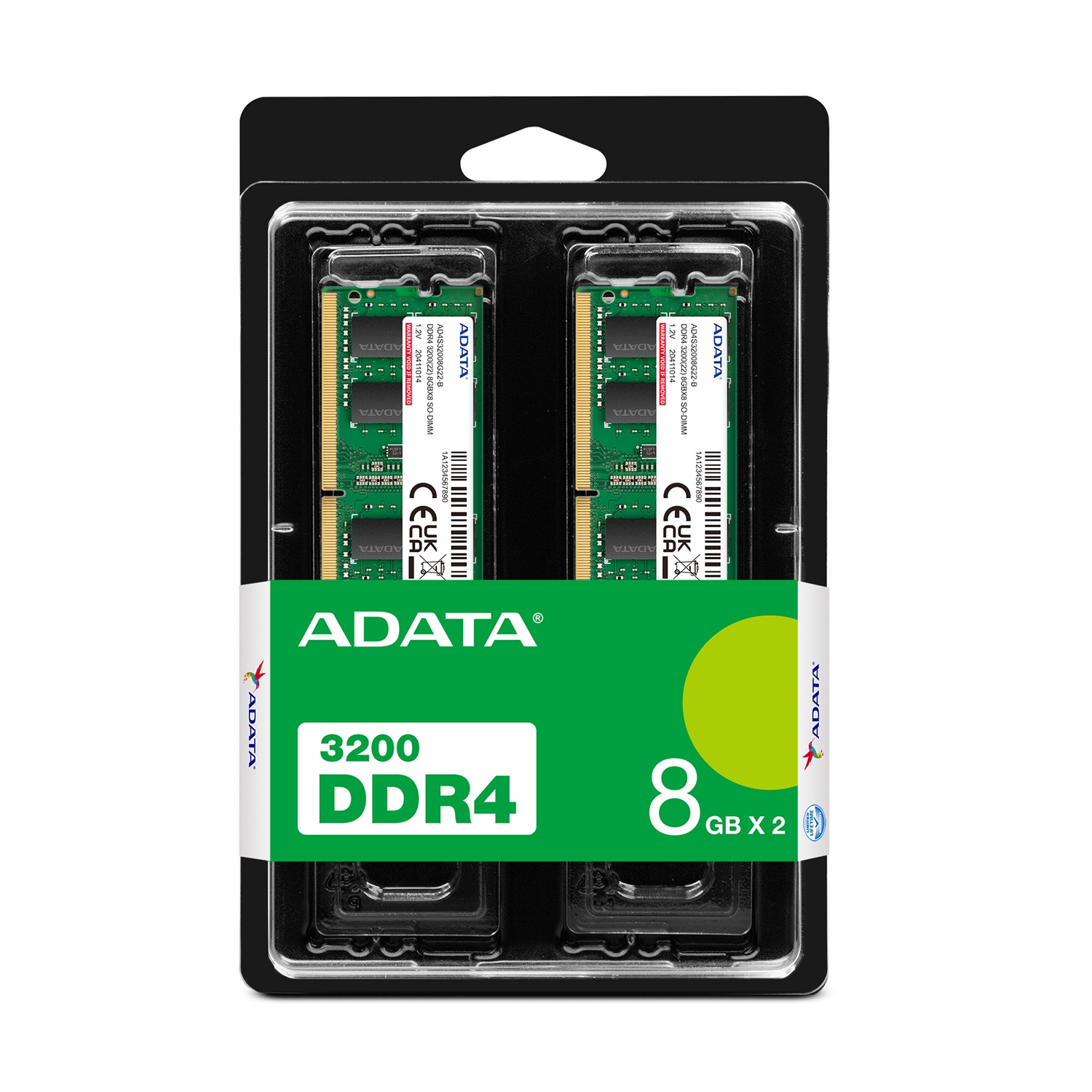 ADATA Memoria RAM 16GB (2x8GB) DDR4 3200MHz SO-DIMM per Laptop