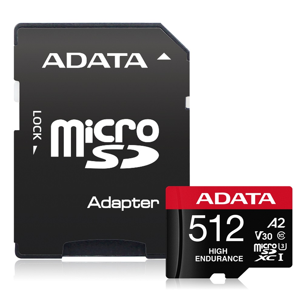 ADATA High Endurance 512 GB MicroSDXC UHS-I Classe 10 V30 A2 - Velocità di lettura 100 MB/s, scrittura 85 MB/s