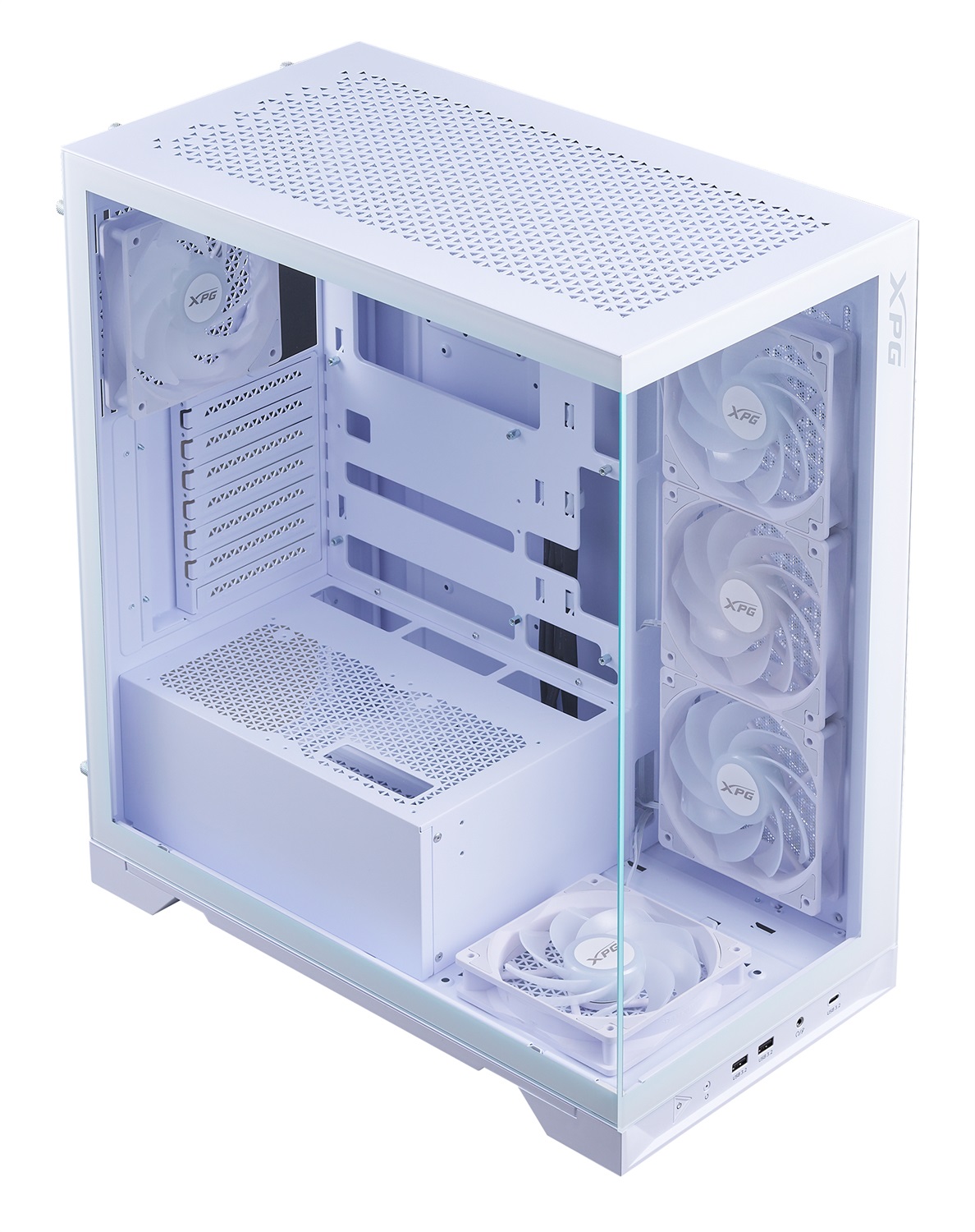 XPG Invader X BTF Midi Tower Bianco - ATX, micro ATX, Mini-ATX, SPCC, Vetro temperato, Altezza dissipatori 17,5 cm