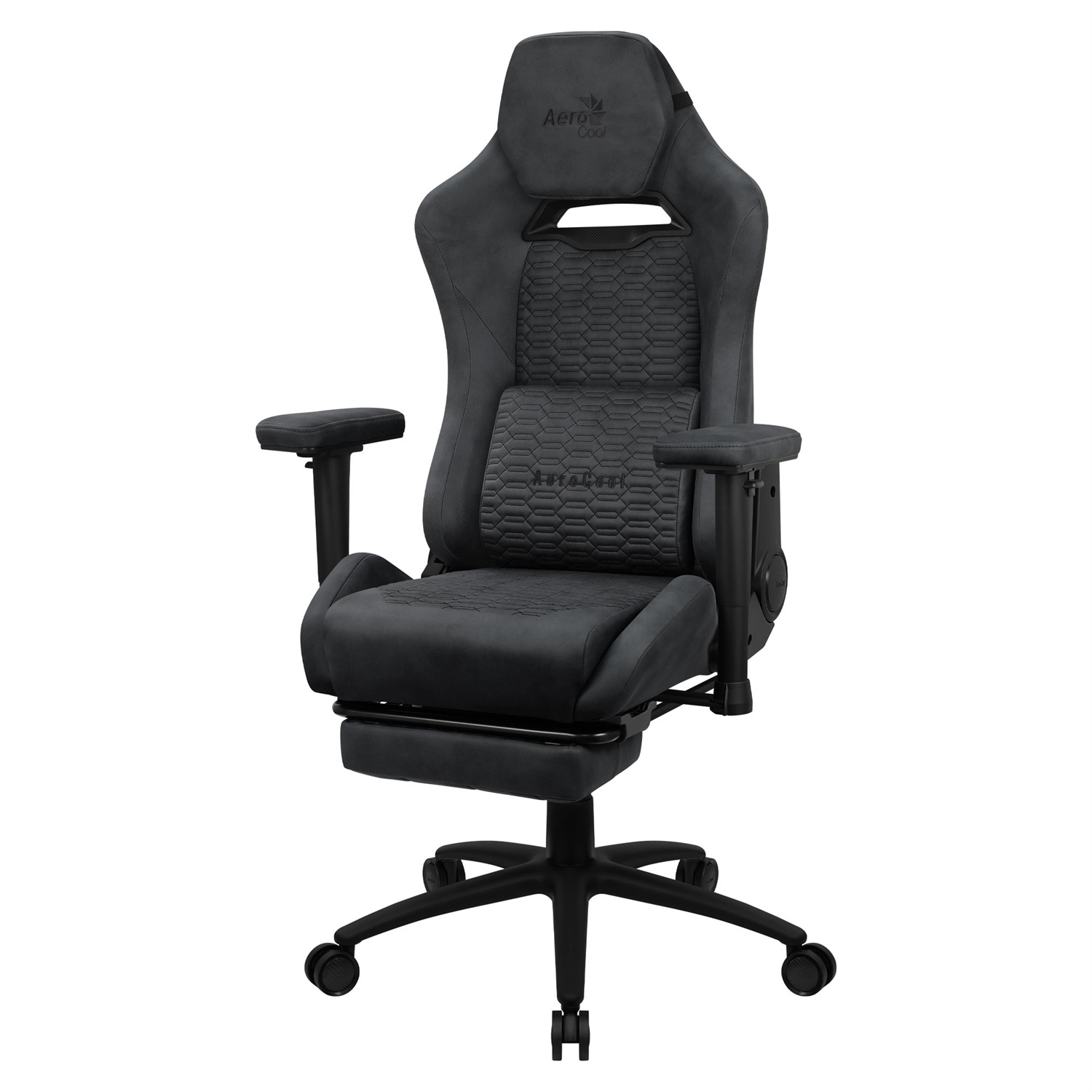 Aerocool Royal AeroSuede Sedia per Gaming Universale, Seduta Imbottita, Schienale Imbottito, Colore Grigio, Peso Massimo 150 kg