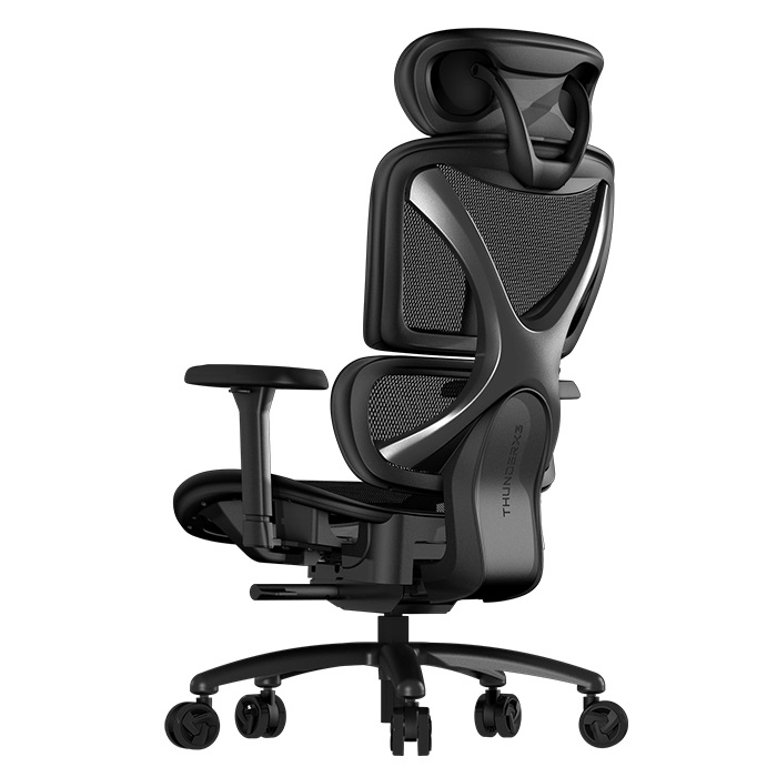 ThunderX3 XTC Sedia Gaming in Rete - Seduta e Schienale Regolabili, Colore Nero, Altezza 118-126 cm