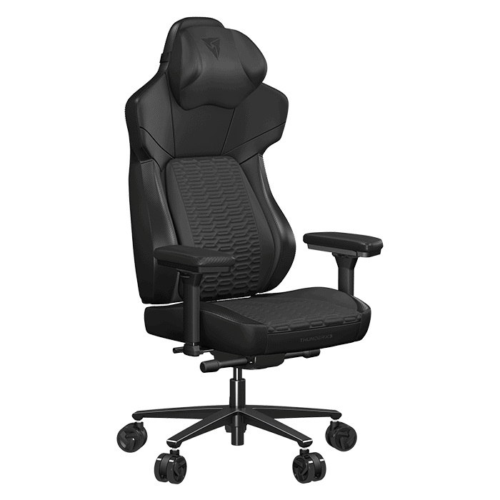 ThunderX3 CORE Racer - Sedia da Gaming Nera con Supporto Lombare Adattabile, Altezza Regolabile 134-144 cm