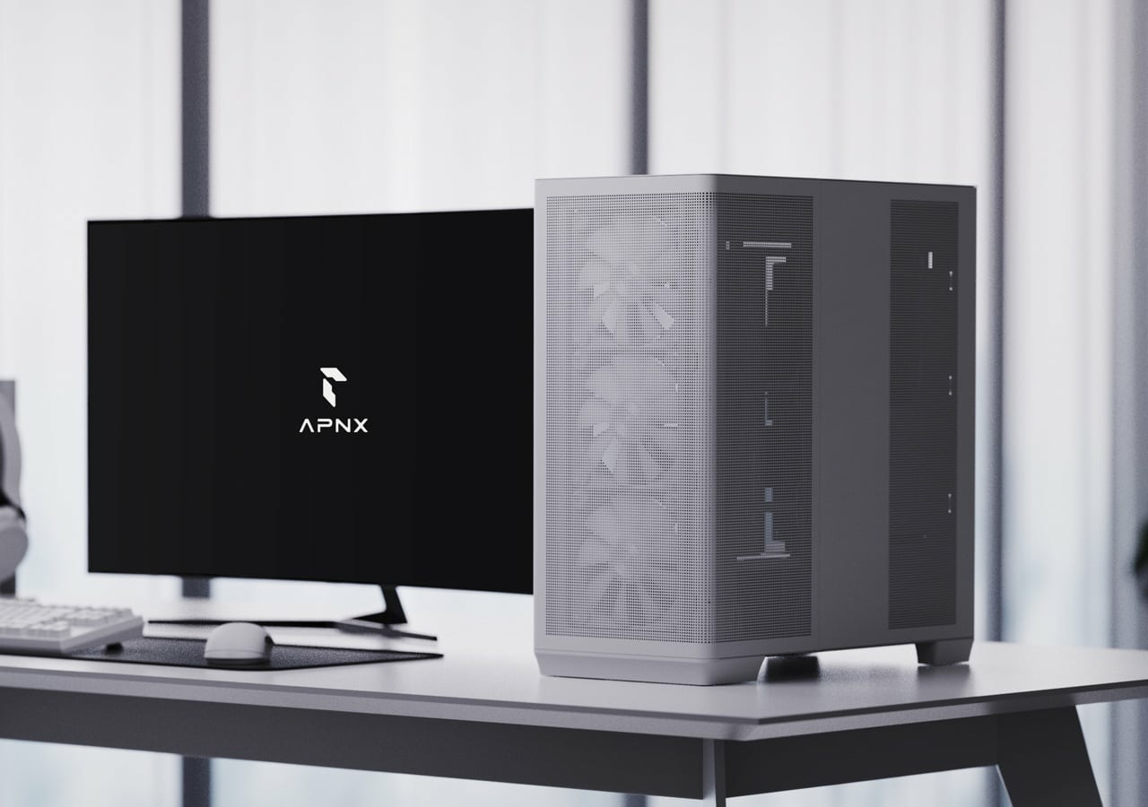 Aerocool APNX C1-WT-V1-ARGB Computer Case Midi Tower Bianco con Ventole RGB