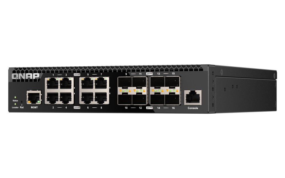 QNAP QSW-M3216R-8S8T Switch di rete Gestito L2/L3 con 8 Porte RJ-45 e 8 Porte SFP 10G Ethernet, Montaggio Rack 1U