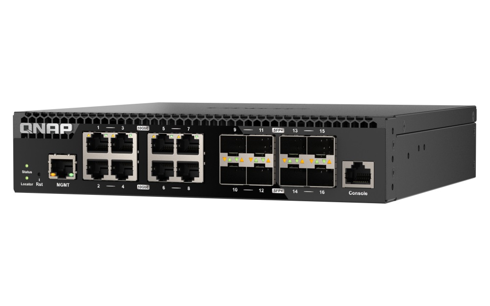 QNAP QSW-M3216R-8S8T Switch di rete Gestito L2/L3 con 8 Porte RJ-45 e 8 Porte SFP 10G Ethernet, Montaggio Rack 1U