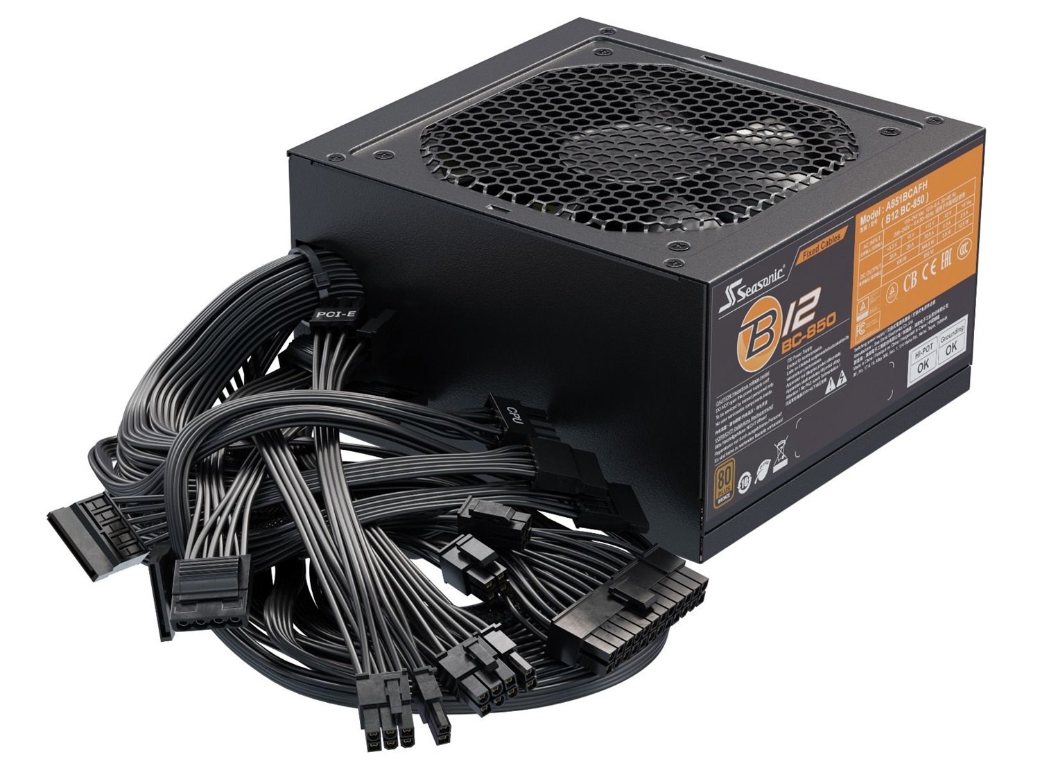 Seasonic B12 BC Alimentatore per Computer 850 W 20 4 pin ATX Non-Modular 80 PLUS Bronze Nero
