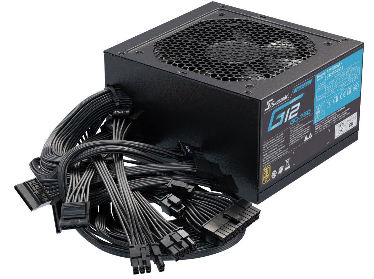 Seasonic G12 GC-750 Alimentatore per Computer 750 W 20 4 Pin ATX Nero - Efficienza 80 PLUS Gold