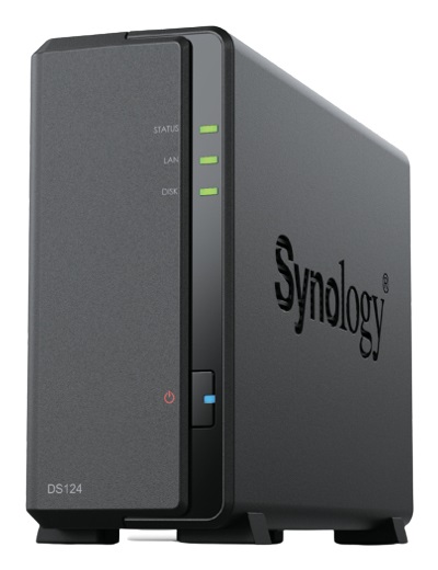 Synology DiskStation DS124 NAS Desktop 1 Bay, HDD & SSD, SATA, CPU Realtek RTD1619B, 1 GB DDR4, Nero