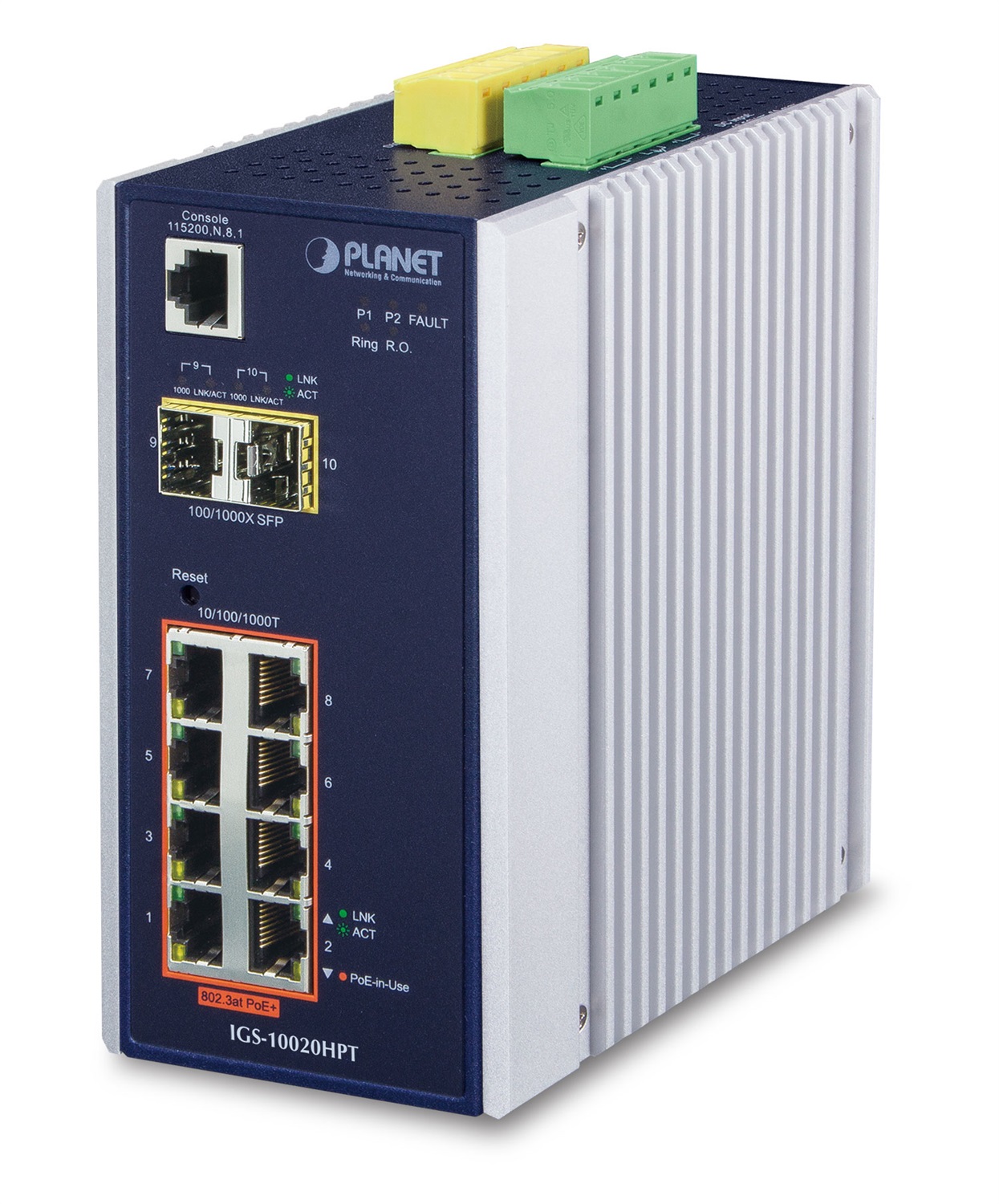 PLANET IGS-10020HPT Switch di Rete Gestito L2 Gigabit Ethernet 10/100/1000 con 8 Porte RJ-45 e Supporto PoE