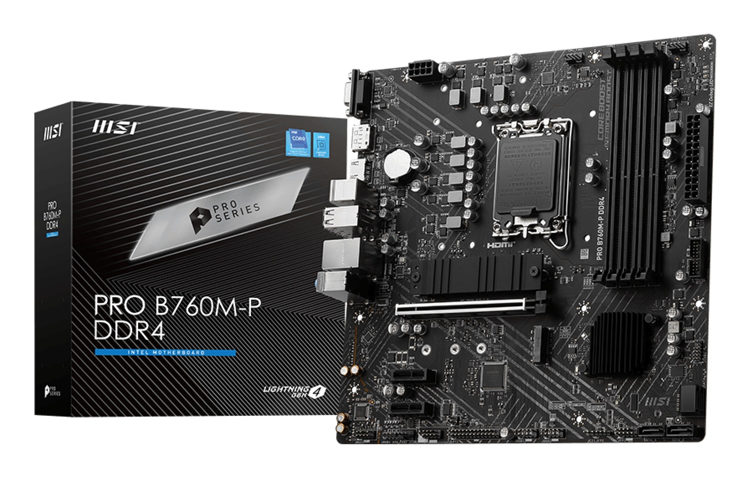 MSI PRO B760M-P DDR4 Scheda Madre Micro-ATX Intel B760 LGA 1700, Supporta Processori Intel 12/13° Gen, Fino a 128 GB DDR4, PCIe 4.0, M.2 Gen4