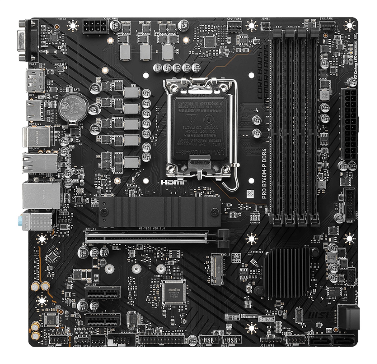 MSI PRO B760M-P DDR4 Scheda Madre Micro-ATX Intel B760 LGA 1700, Supporta Processori Intel 12/13° Gen, Fino a 128 GB DDR4, PCIe 4.0, M.2 Gen4