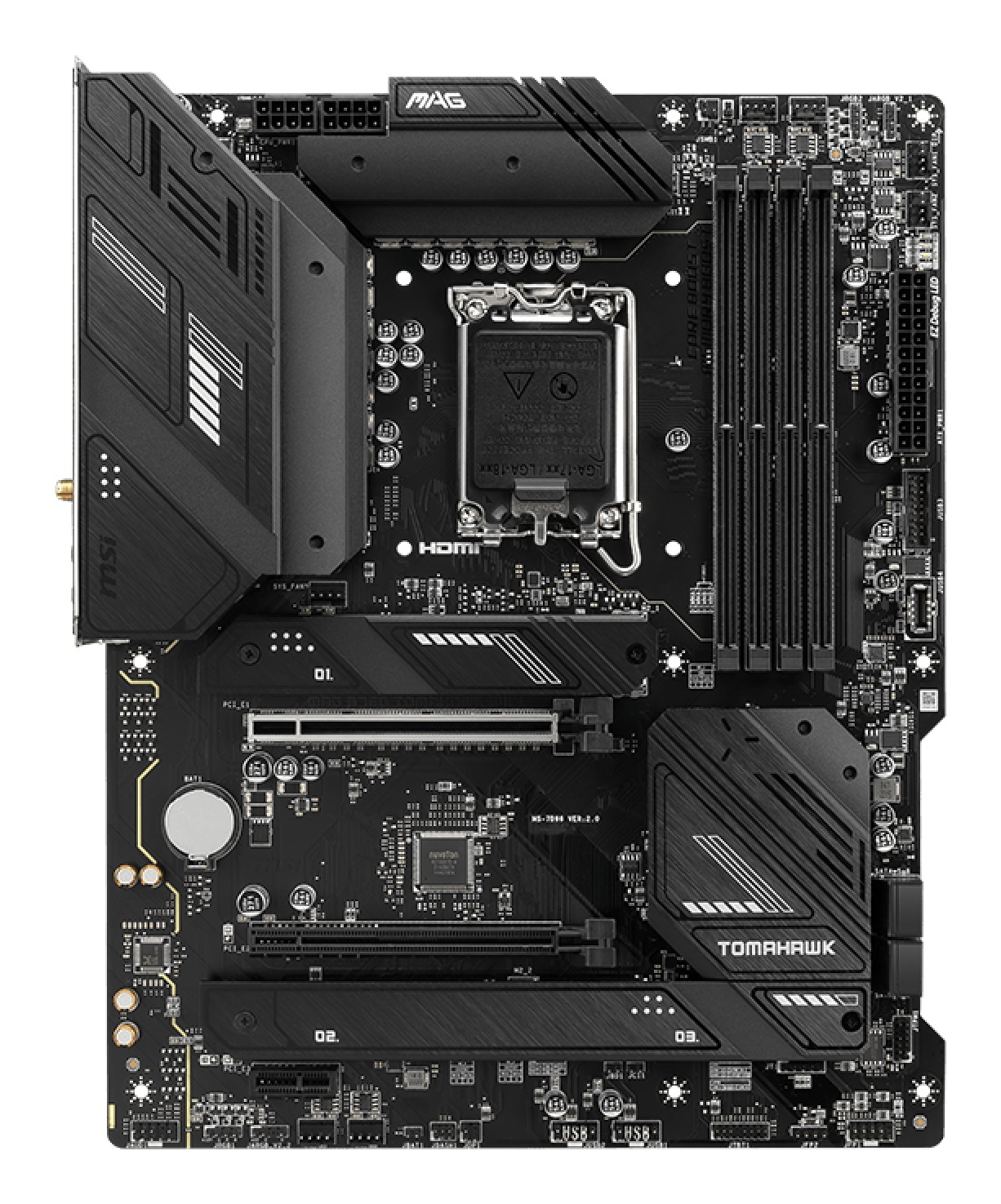 MSI MAG B760 TOMAHAWK WIFI Scheda Madre ATX LGA 1700 - Supporta Intel Core 12a/13a Gen, DDR5 fino a 128GB, Wi-Fi 6E, 4xDDR5, 3xM.2, 4xSATA3