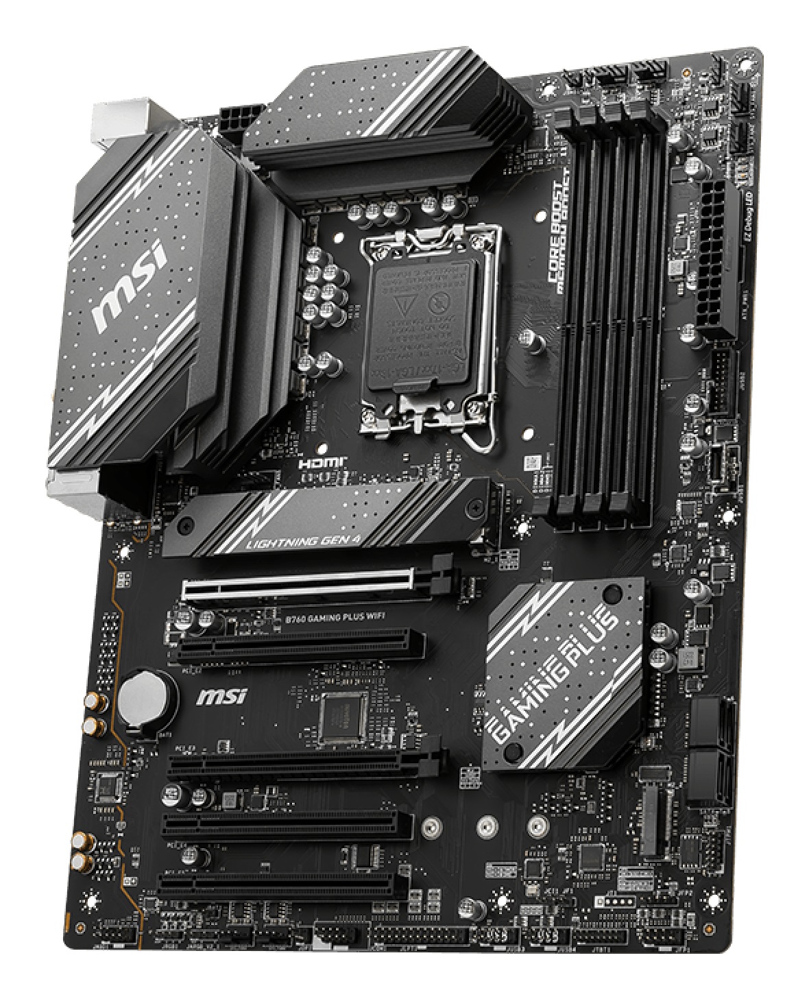 MSI B760 GAMING PLUS WIFI Scheda Madre ATX LGA 1700 - Supporta Intel Core 12a e 13a Gen, DDR5 fino a 192 GB, 5 PCIe 4.0, 3 M.2, LAN 2.5G