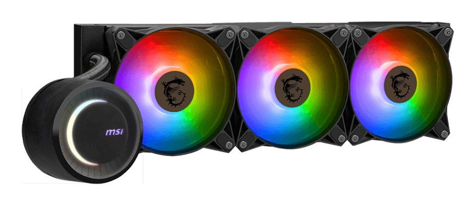 MSI MAG CORELIQUID E360 - Kit di raffreddamento a liquido 360mm con ventole ARGB, compatibile con socket Intel e AMD, flusso d'aria massimo 75,04 pdc/min, disponibile in Nero e Bianco