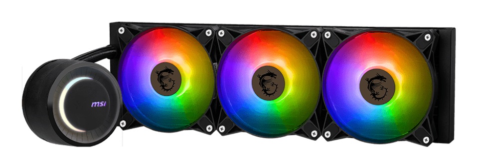 MSI MAG CORELIQUID E360 - Kit di raffreddamento a liquido 360mm con ventole ARGB, compatibile con socket Intel e AMD, flusso d'aria massimo 75,04 pdc/min, disponibile in Nero e Bianco