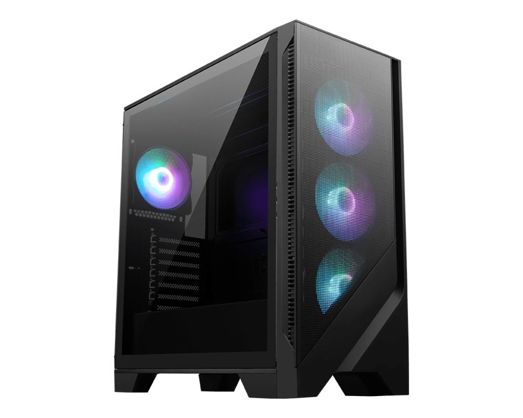 MSI MAG FORGE 320R AIRFLOW - Micro Tower PC Case Nero e Trasparente con Ventole ARGB e Pannello in Vetro Temperato