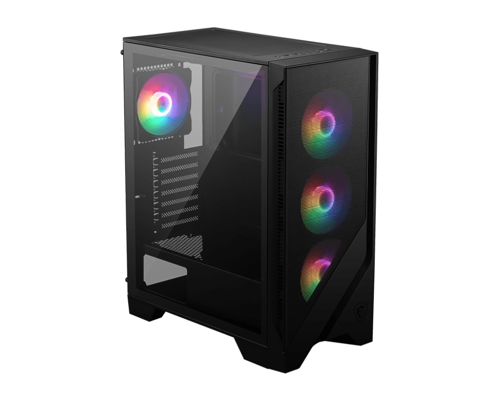 MSI MAG Forge 120A Airflow Case PC Midi Tower ATX, Micro-ATX & Mini-ITX, Vetro Temperato, Pannello Frontale Mesh, 6 Ventole Auto-RGB da 120 mm, Filtro Antipolvere Magnetico, Porte USB 3.2 Gen 1 Type-A