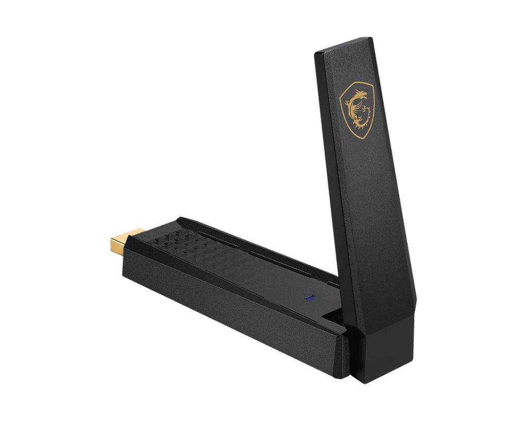 MSI AXE5400 Adattatore USB WiFi 6E - Antenna 2x Tri-banda, USB 3.2 Gen 1, Crittografia WPA3, Design Compatto, Fino a 5400 Mbps