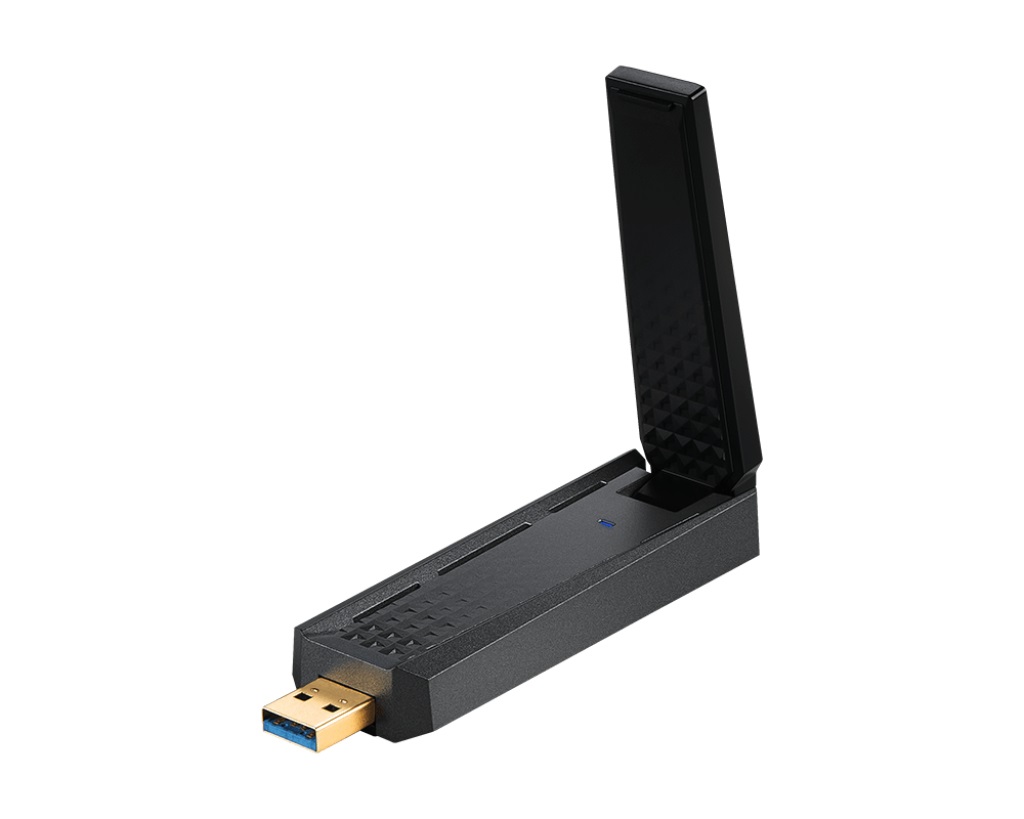 MSI AXE5400 Adattatore USB WiFi 6E - Antenna 2x Tri-banda, USB 3.2 Gen 1, Crittografia WPA3, Design Compatto, Fino a 5400 Mbps
