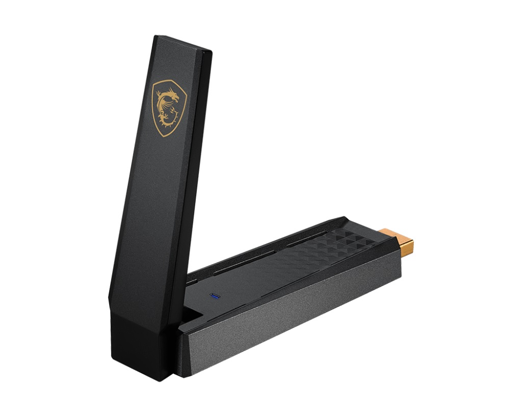 MSI AXE5400 Adattatore USB WiFi 6E - Antenna 2x Tri-banda, USB 3.2 Gen 1, Crittografia WPA3, Design Compatto, Fino a 5400 Mbps