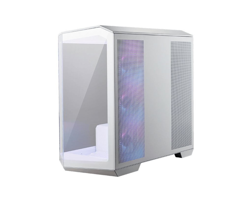 MSI MAG PANO M100R PZ Micro Tower Bianco - Case PC Micro-ATX con 4 Ventole ARGB da 120mm, Pannelli in Vetro Temperato, USB Type-C (20Gbps), Supporto GPU e Filtri Antipolvere