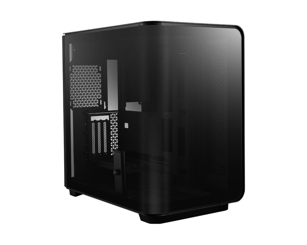 MSI MEG MAESTRO 700L PZ Case PC Midi Tower E-ATX con Vetro Temperato Curvo, Alluminio Monoblocco, Supporto Verticale per GPU e 2 Porte USB 3.0 - Nero