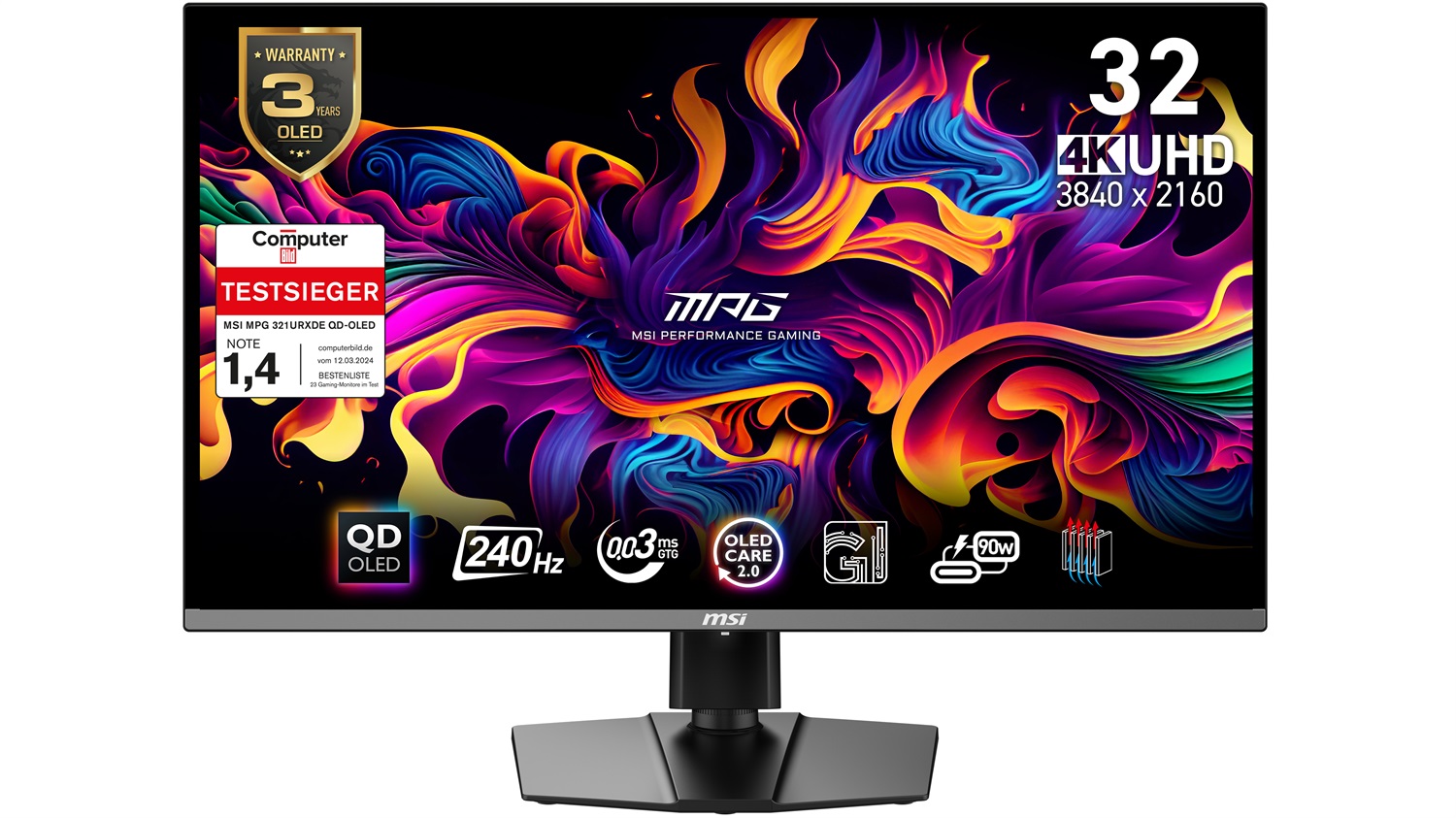 MSI MPG 321URXDE QD-OLED Monitor Gaming 80 cm (31.5