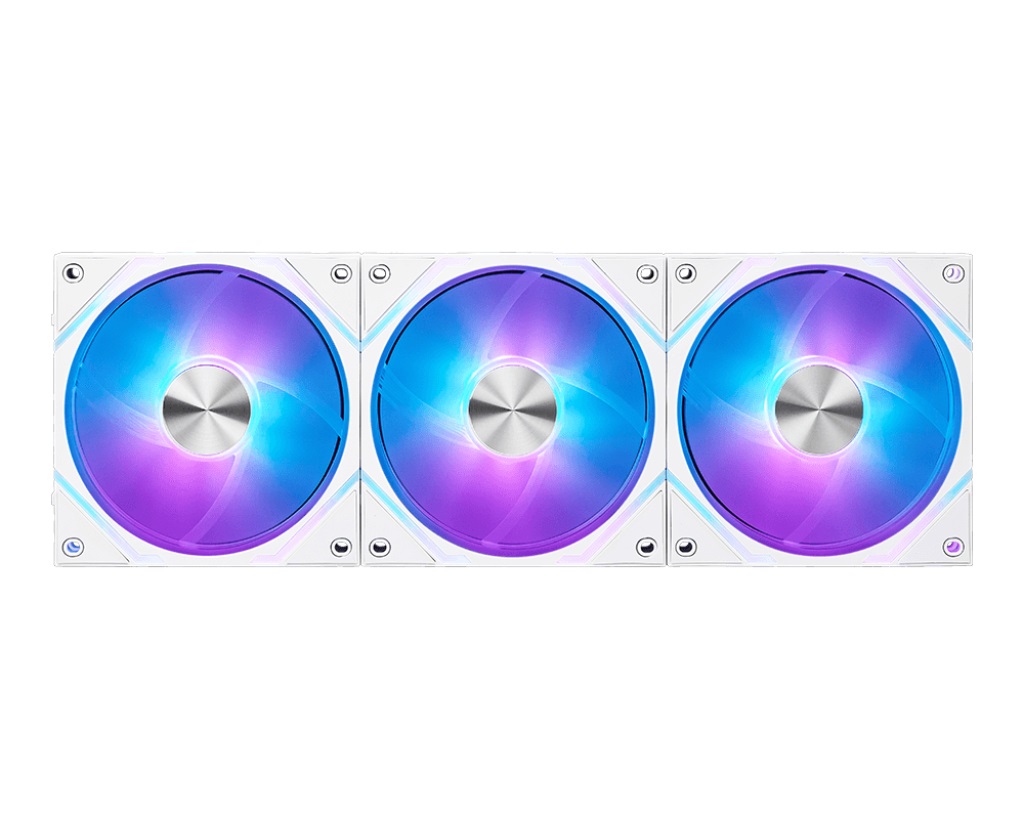 MSI MPG EZ120 ARGB WHITE-3W - Set di 3 Ventilatori da 12 cm per Raffreddamento Case Computer con Illuminazione ARGB Bianco