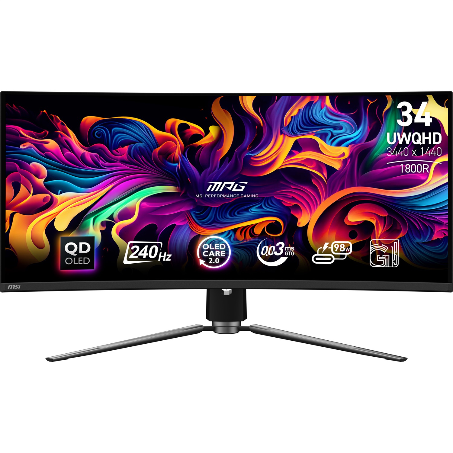 MSI MPG 341CQPX QD-OLED Monitor Curvo Gaming 34