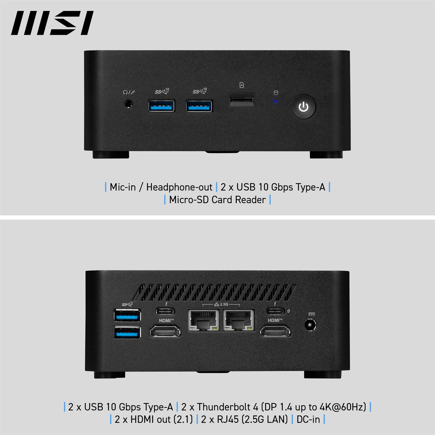 MSI Cubi NUC 1M i7 150U BB Mini PC Barebone 0.84L Nero Intel SoC, DDR5-SDRAM, fino a 64 GB RAM
